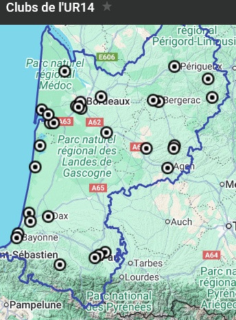 Les clubs de l'Union Régionale